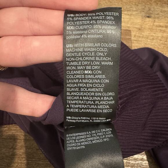 WHBM Banded Bottom Deep V-Neck Shirt Amethyst Purple See Measurements for Size - Picture 11 of 15